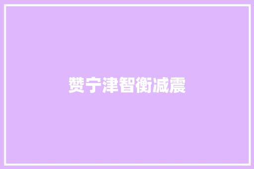 赞宁津智衡减震 汽车知识