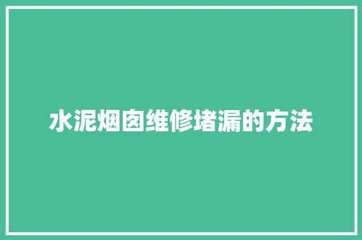 水泥烟囱维修堵漏的方法