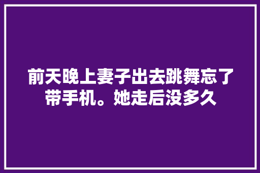 前天晚上妻子出去跳舞忘了带手机。她走后没多久