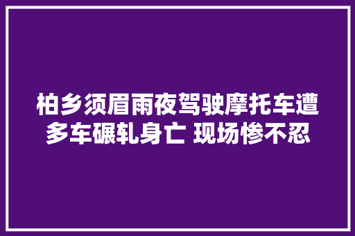柏乡须眉雨夜驾驶摩托车遭多车碾轧身亡 现场惨不忍睹