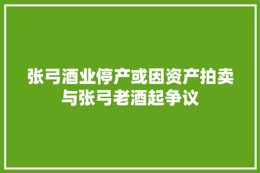 张弓酒业停产或因资产拍卖与张弓老酒起争议 汽车知识