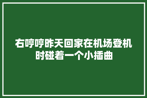 右哼哼昨天回家在机场登机时碰着一个小插曲