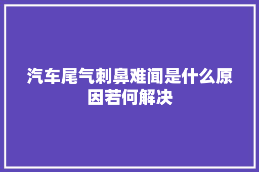 汽车尾气刺鼻难闻是什么原因若何解决