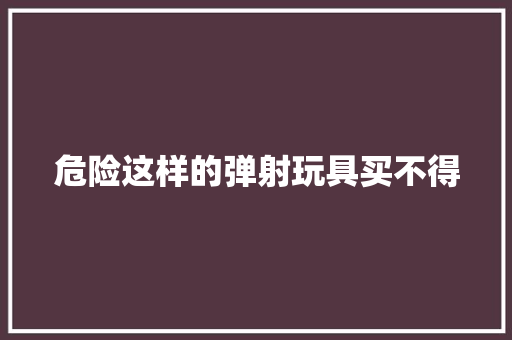 危险这样的弹射玩具买不得