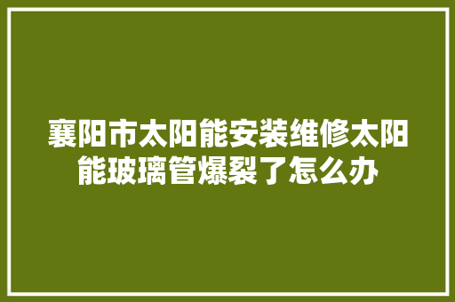 襄阳市太阳能安装维修太阳能玻璃管爆裂了怎么办