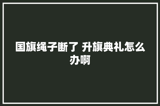 国旗绳子断了 升旗典礼怎么办啊