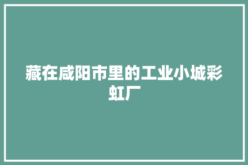 藏在咸阳市里的工业小城彩虹厂