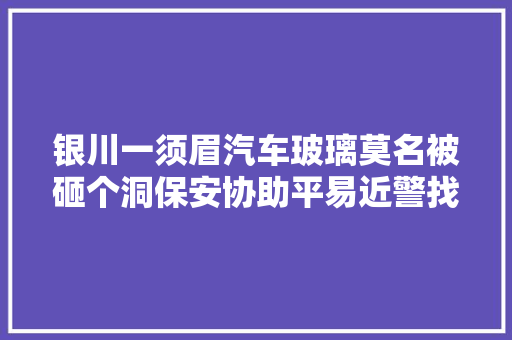 银川一须眉汽车玻璃莫名被砸个洞保安协助平易近警找出作案人