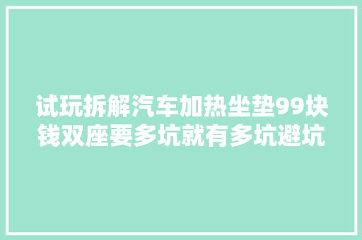 试玩拆解汽车加热坐垫99块钱双座要多坑就有多坑避坑