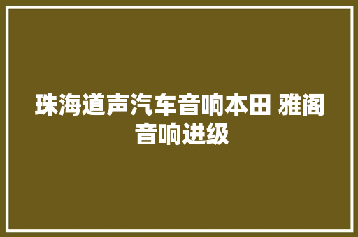 珠海道声汽车音响本田 雅阁 音响进级