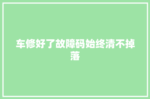 车修好了故障码始终清不掉落