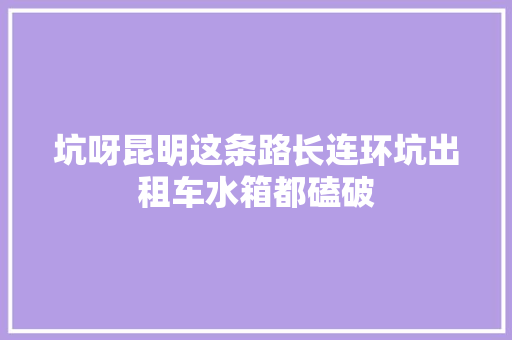 坑呀昆明这条路长连环坑出租车水箱都磕破