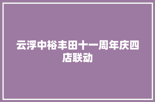 云浮中裕丰田十一周年庆四店联动