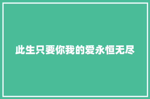 此生只要你我的爱永恒无尽