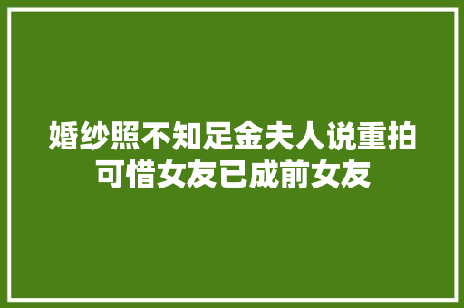 婚纱照不知足金夫人说重拍可惜女友已成前女友