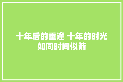 十年后的重逢 十年的时光如同时间似箭