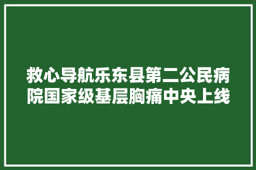 救心导航乐东县第二公民病院国家级基层胸痛中央上线百度地图