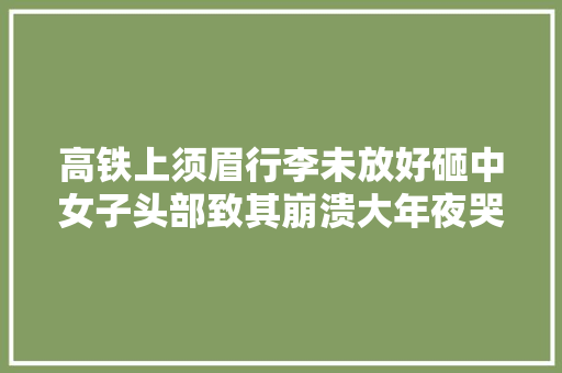 高铁上须眉行李未放好砸中女子头部致其崩溃大年夜哭