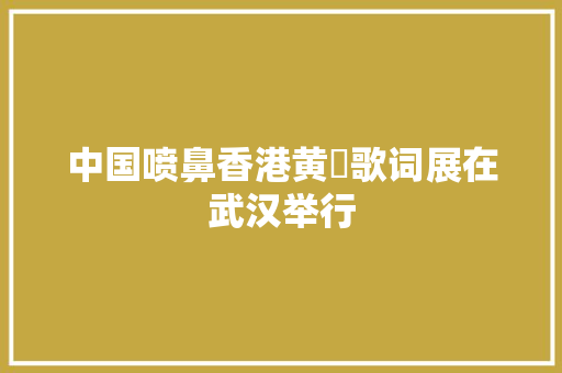 中国喷鼻香港黄霑歌词展在武汉举行