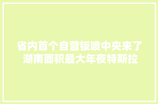 省内首个自营钣喷中央来了 湖南面积最大年夜特斯拉中央落户星沙