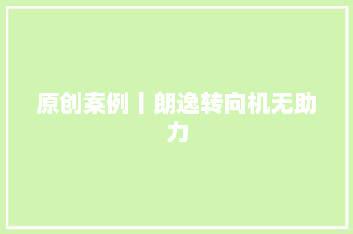 原创案例丨朗逸转向机无助力