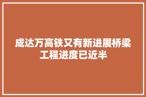 成达万高铁又有新进展桥梁工程进度已近半