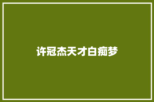 许冠杰天才白痴梦