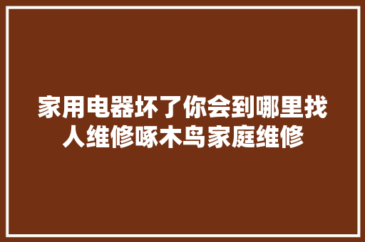 家用电器坏了你会到哪里找人维修啄木鸟家庭维修