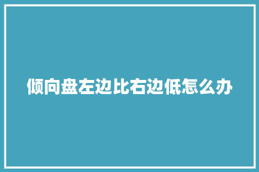 倾向盘左边比右边低怎么办 汽车知识