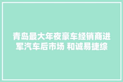 青岛最大年夜豪车经销商进军汽车后市场 和诚易捷综合维修中央开业