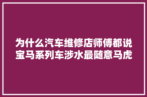 为什么汽车维修店师傅都说宝马系列车涉水最随意马虎熄火了