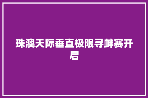 珠澳天际垂直极限寻衅赛开启