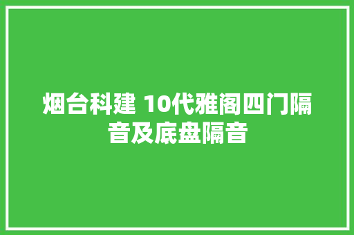 烟台科建 10代雅阁四门隔音及底盘隔音