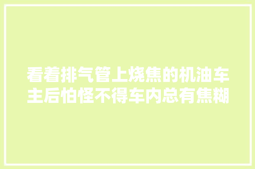 看着排气管上烧焦的机油车主后怕怪不得车内总有焦糊味