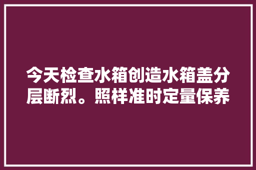 今天检查水箱创造水箱盖分层断烈。照样准时定量保养车好。