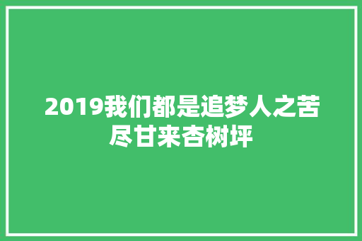 2019我们都是追梦人之苦尽甘来杏树坪
