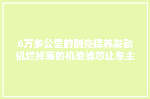 6万多公里的别克保养发动机烂掉落的机油滤芯让车主担忧