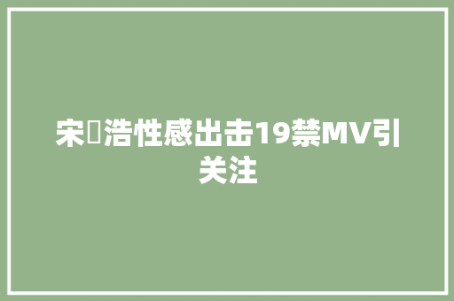宋旻浩性感出击19禁MV引关注