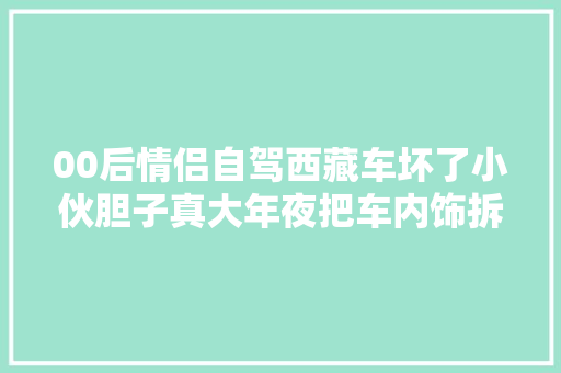 00后情侣自驾西藏车坏了小伙胆子真大年夜把车内饰拆空了