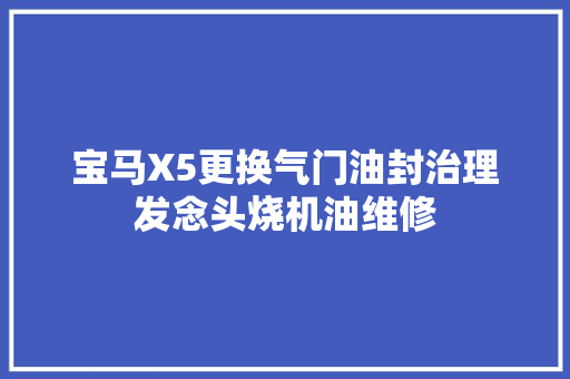 宝马X5更换气门油封治理发念头烧机油维修