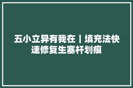 五小立异有我在｜填充法快速修复生塞杆划痕