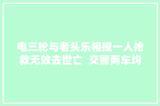 电三轮与老头乐相撞一人抢救无效去世亡  交警两车均无牌照