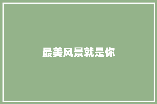 最美风景就是你