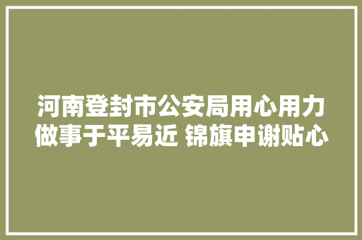 河南登封市公安局用心用力做事于平易近 锦旗申谢贴心平易近警
