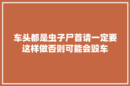 车头都是虫子尸首请一定要这样做否则可能会毁车