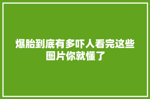 爆胎到底有多吓人看完这些图片你就懂了