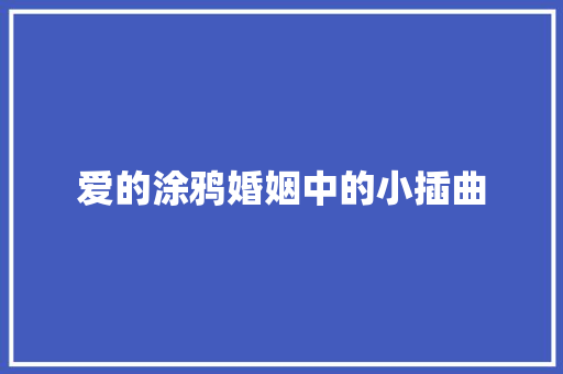 爱的涂鸦婚姻中的小插曲