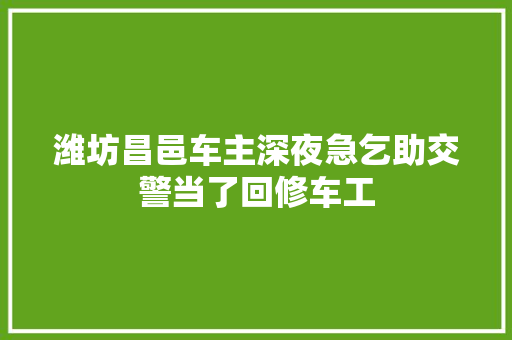 潍坊昌邑车主深夜急乞助交警当了回修车工