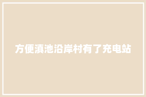方便滇池沿岸村有了充电站