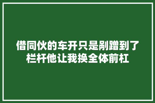 借同伙的车开只是剐蹭到了栏杆他让我换全体前杠